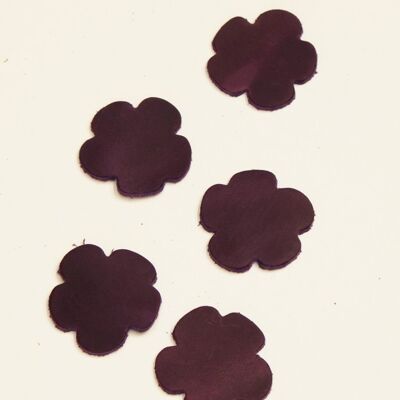 Leather Die-Cut Flower Shapes - Royal-purple "5"