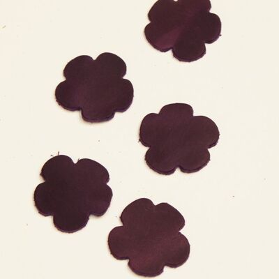 Leather Die-Cut Flower Shapes - Royal-purple "50"