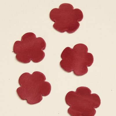 Leather Die-Cut Flower Shapes - Bubblegum-pink "5"