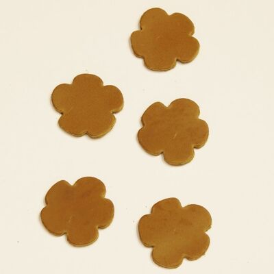 Leather Die-Cut Flower Shapes - Butterscotch "5"