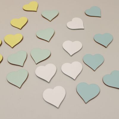 Leather Die-Cut Pastel Hearts - Peppermint-cream "10"
