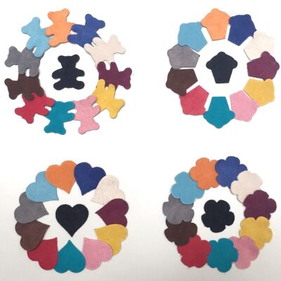 Suede Leather Die-cut Shapes - "24" "heart"