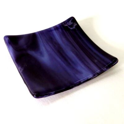 Fluid fused glass ring dish - Purple/blue / SKU210