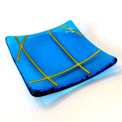 Linea fused glass ring dish - Turquoise / SKU214