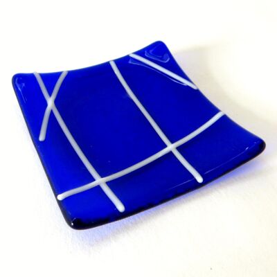 Linea fused glass ring dish - Blue / SKU218