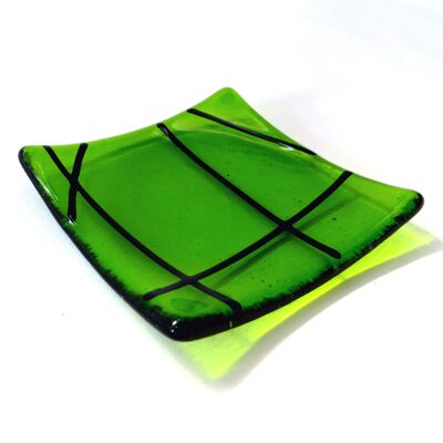 Linea fused glass ring dish - Green / SKU220