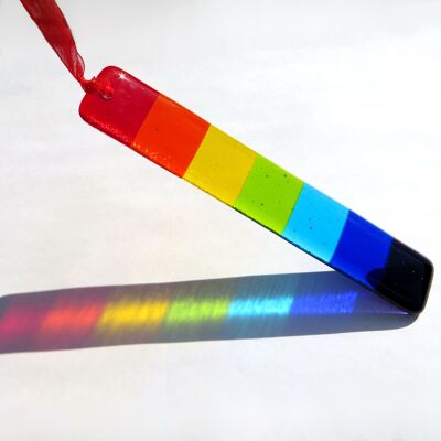 Rainbow fused glass hanging / SKU242