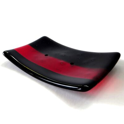 Deco fused glass soap dish - Red No / SKU299