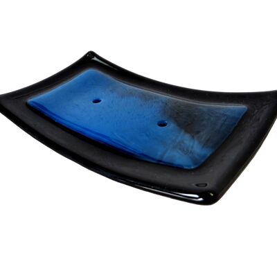 Noir fused glass soap dish - Blue No / SKU307