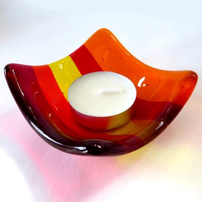 Riva fused glass candle holder - Sunset / SKU431