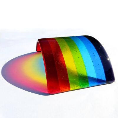 Rainbow fused glass curve / SKU439
