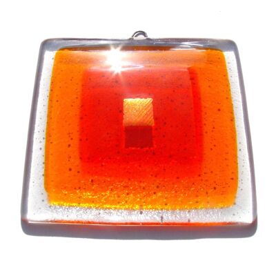 Icon fused glass wall panel - Orange / SKU472