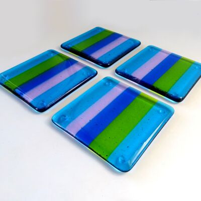 Riva fused glass coasters - Heather Single coaster / SKU481