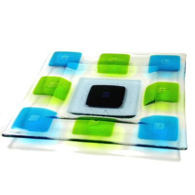 Icon fused glass bowl - Purple/blue/green / SKU506