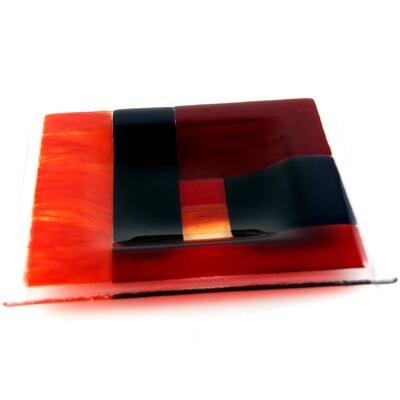 Patchwork fused glass bowl - Red/purple / SKU570
