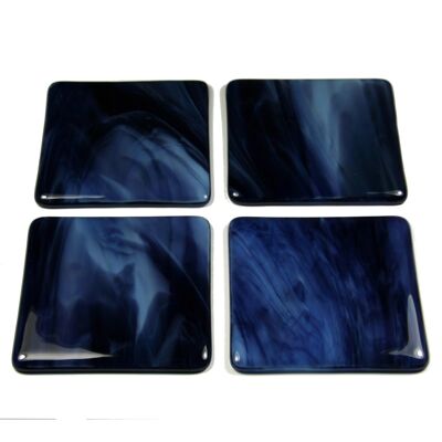 Fluid fused glass coasters - Purple/blue Single / SKU736