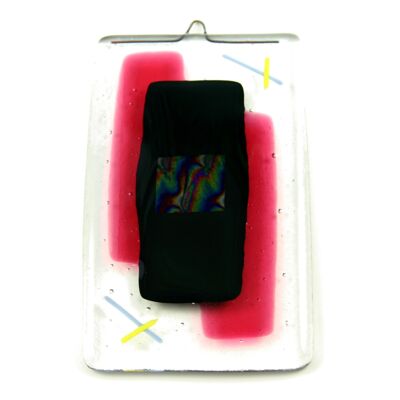 Fusion rectangle fused glass wall panel - Pink / SKU757