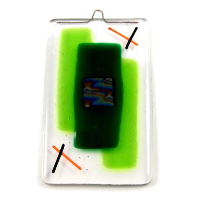 Fusion rectangle fused glass wall panel - Green / SKU758