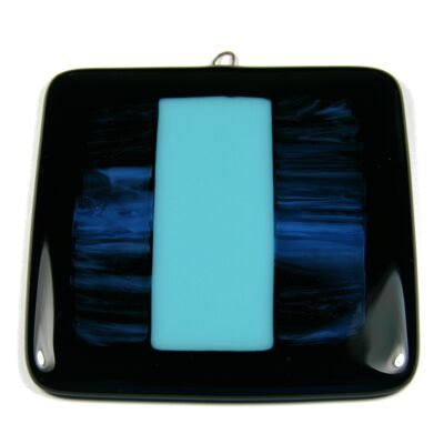 Noir fused glass wall panel - Blue/turquoise / SKU782