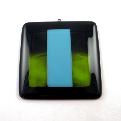 Noir fused glass wall panel - Green/turquoise / SKU783