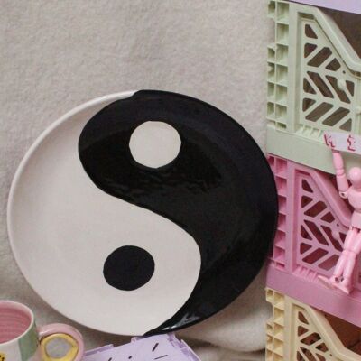 Ciotola in ceramica fatta a mano (piatto Ying Yang)