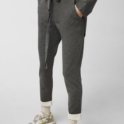 JOGGER Knitted Pants With Elastic Waist in Gray