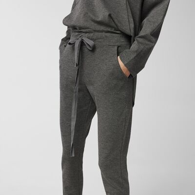 JOGGER Knitted Pants With Elastic Waist in Gray
