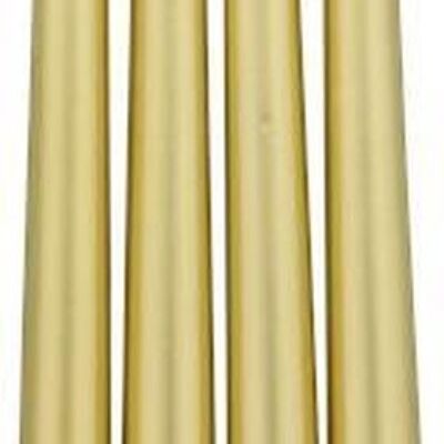 Doos gouden dinerkaarsen 25 cm 2 stuks