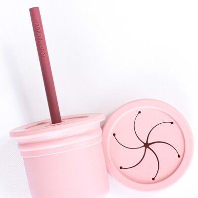 SIP & SNACK MINIKOI EN SILICONE VELOURS ROSE