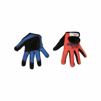 Présentation des gants de cyclisme rouges à doigts complets 3