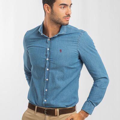 Camicia di jeans blu