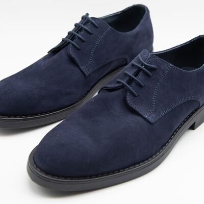 Scarpa in pelle scamosciata blu scuro