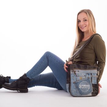 Sunsa sac besace femme sac à bandoulière fabriqué à partir de jeans recyclés sac homme 13