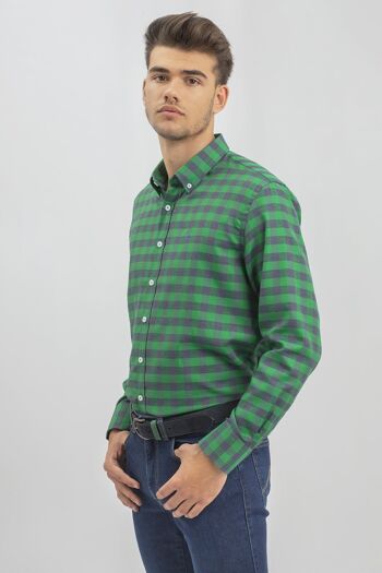 Chemise à carreaux verte