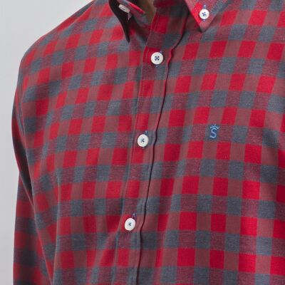 Camicia a quadri Rosso Grigio