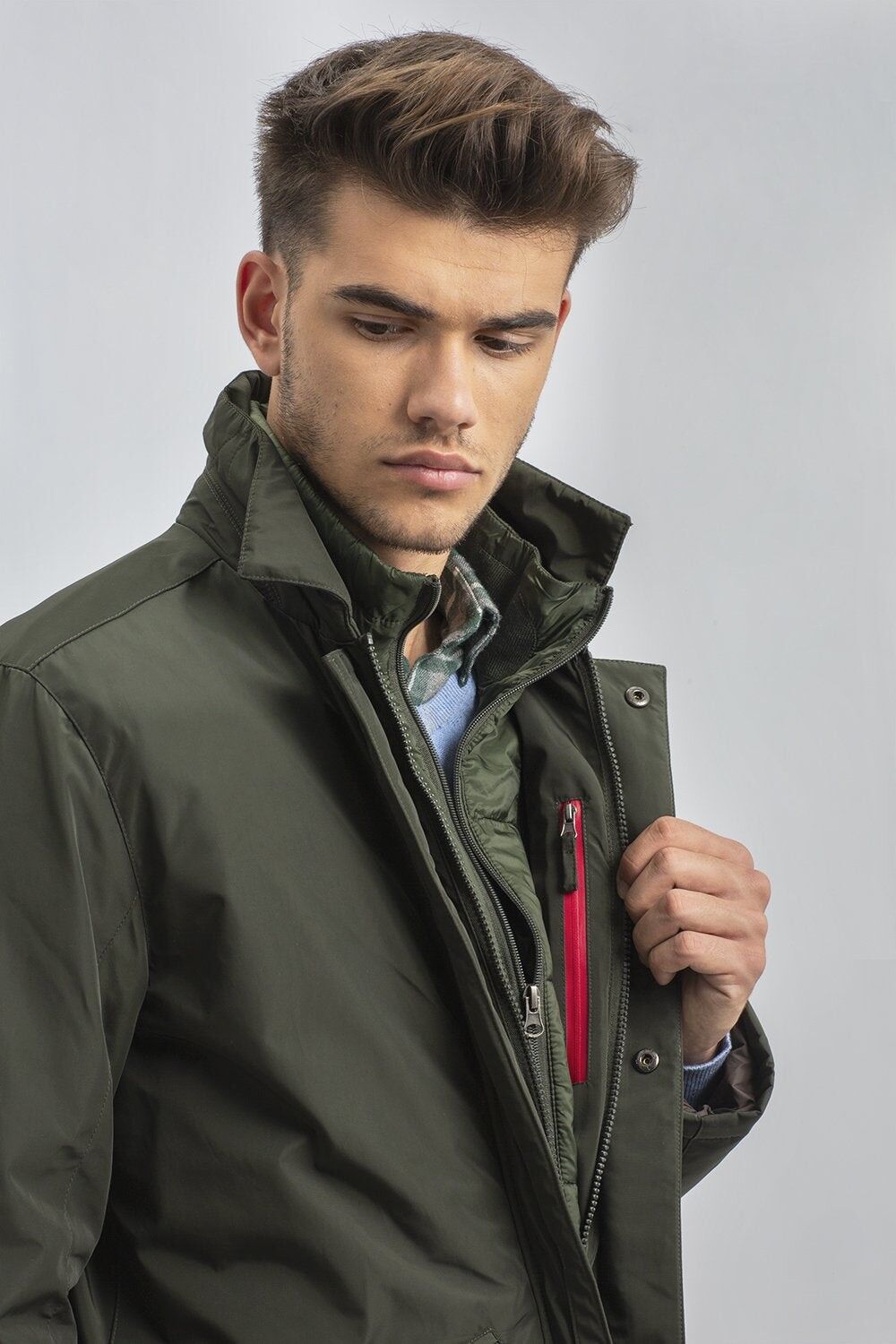 Parka da caccia impermeabile verde