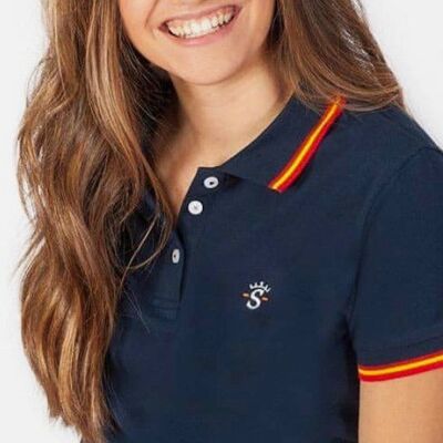 Navy Rib Piqué Polo Shirt