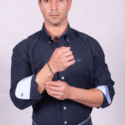 Chemise Oxford bleu marine