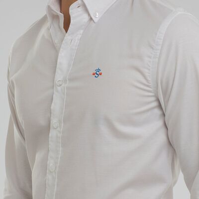 Camisa Oxford Blanca Banderas