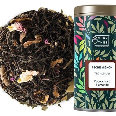 Black tea "PECHE MIGNON" ORGANIC 85 GR (CHOCOLATE & ALMOND)