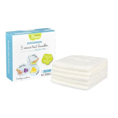 5 Asciugamani di carta lavabili in Recharge les Tendances d'Emma ecru