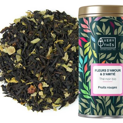 Black tea "FLOWERS OF LOVE AND FRIENDSHIP" ORGANIC 85 GR (RED FRUITS) - VALENTINE'S DAY COLLECTOR