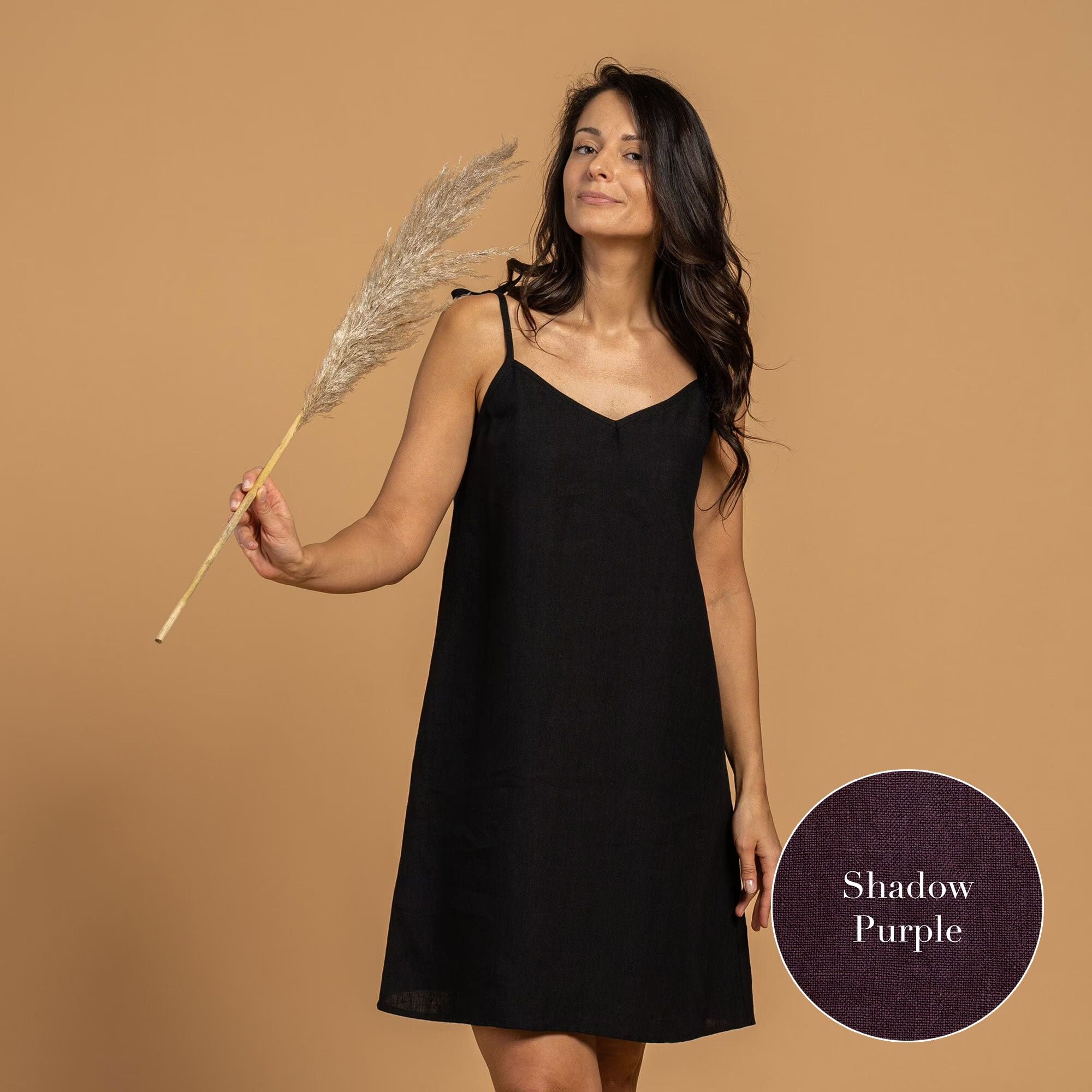 Abito sottoveste in 100% lino biologico – LIV Shadow Purple