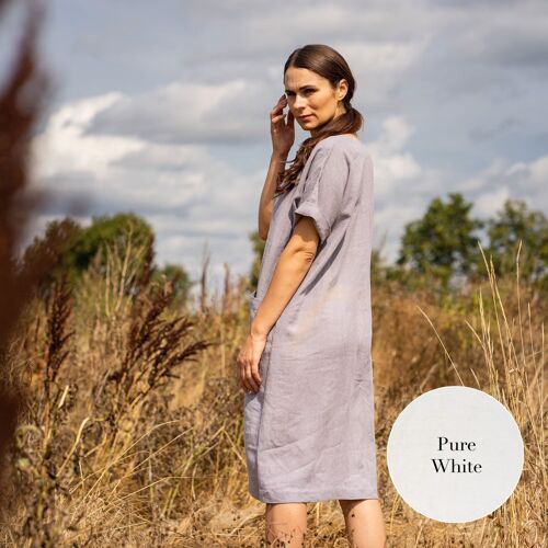 Organic 100% Linen Tunic Dress – IVY Pure White