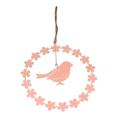 Flower ring with bird to hang