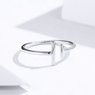 Platinum-Plated T Ring - No