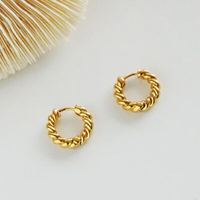 Chunky Rope Huggie Hoop Earrings (18kt Gold-Plated) - Yes (+£2.50)