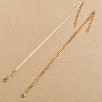Bracelet de cheville en or à chaîne jumelle - Oui (+£2.50) 5