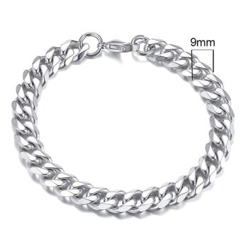 Bracelet Chaîne Cubaine (9mm) - Argent - Non 1