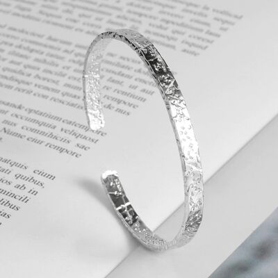 Hammered Sterling Silver Bangle - Sterling Silver - Yes (+£2.50)